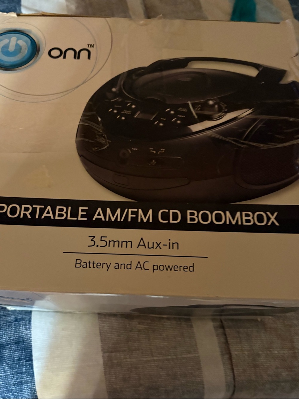 Onn Black Portable AM/FM CD Boombox wPRICE IS FIRM $6.00